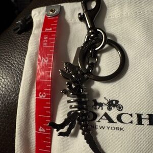 Coach Rexy Bag Charm with Dogleash in Black Copper/Gunmetal
